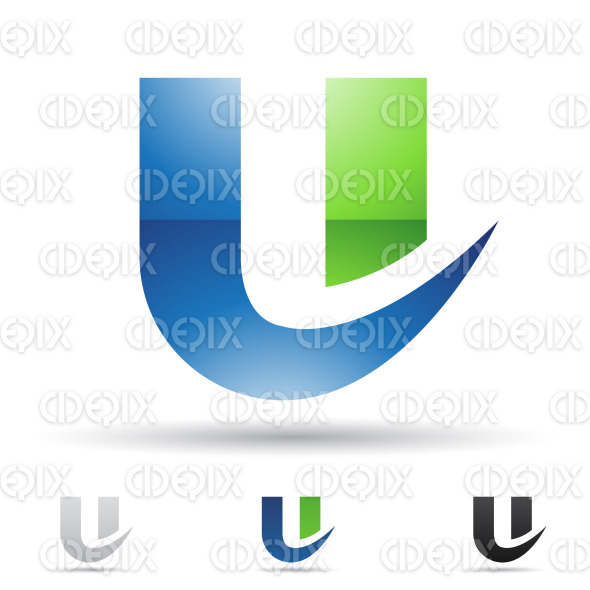 abstract designs and logo icons for letter U, set 7 | Cidepix